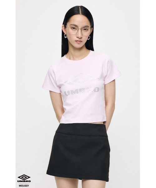 moussy umbro U/M RHINESTONE FIT TEE 2サイズ U/M RHINESTONE FIT Tシャツ（Tシャツ/カットソー）｜MOUSSY（マウジー