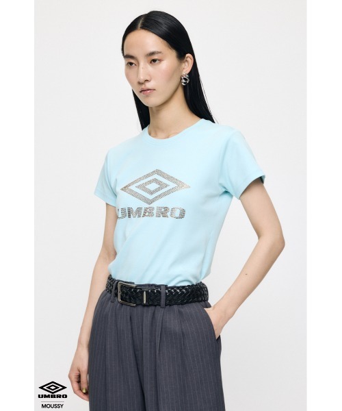 MOUSSY(マウジー)の「U/M RHINESTONE FIT Tシャツ(Tシャツ/カットソー・レディース・ミント/ネイビー/ライトピンク/オフホワイト・1/2)」の14枚目の写真