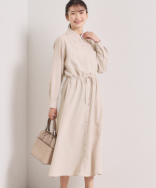 ITS'DEMO（イッツデモ）の「【UVケア／接触冷感／吸水速乾】ロールアップ袖ワンピース（ワンピース・レディース・ライトブルー/ブラウン系/ネイビー/ナチュラル・00）」の2枚目の写真