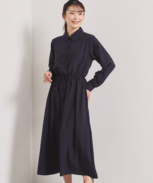 ITS'DEMO（イッツデモ）の「【UVケア／接触冷感／吸水速乾】ロールアップ袖ワンピース（ワンピース・レディース・ライトブルー/ブラウン系/ネイビー/ナチュラル・00）」の4枚目の写真