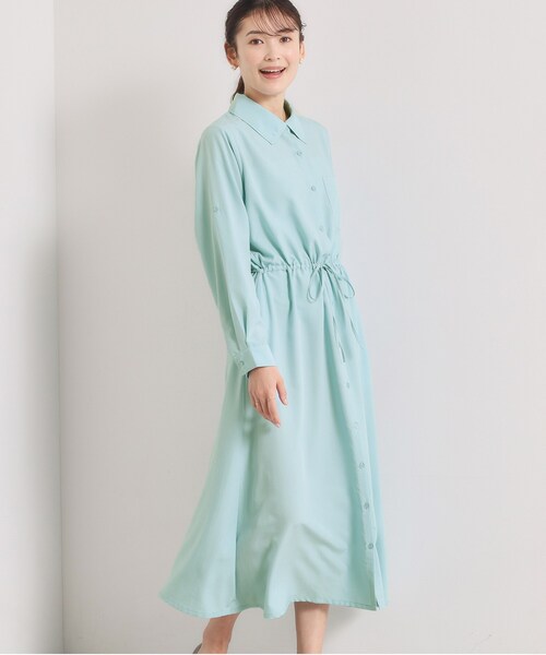 ITS'DEMO（イッツデモ）の「【UVケア／接触冷感／吸水速乾】ロールアップ袖ワンピース（ワンピース・レディース・ライトブルー/ブラウン系/ネイビー/ナチュラル・00）」の12枚目の写真