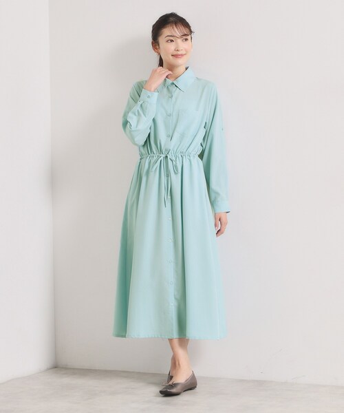 ITS'DEMO（イッツデモ）の「【UVケア／接触冷感／吸水速乾】ロールアップ袖ワンピース（ワンピース・レディース・ライトブルー/ブラウン系/ネイビー/ナチュラル・00）」の13枚目の写真