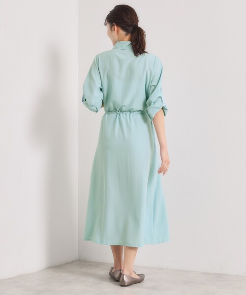 ITS'DEMO（イッツデモ）の「【UVケア／接触冷感／吸水速乾】ロールアップ袖ワンピース（ワンピース・レディース・ライトブルー/ブラウン系/ネイビー/ナチュラル・00）」の15枚目の写真