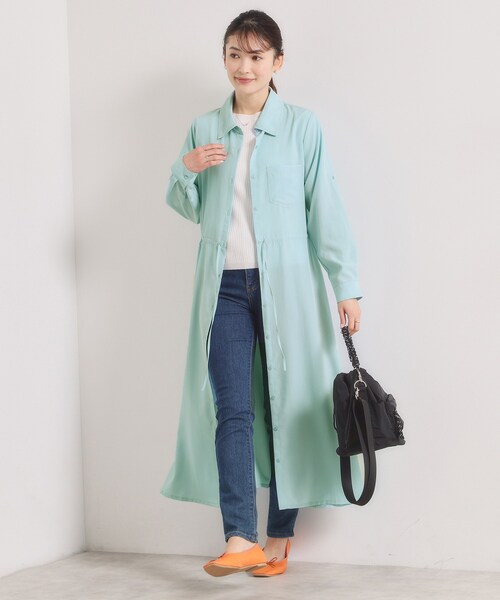 ITS'DEMO（イッツデモ）の「【UVケア／接触冷感／吸水速乾】ロールアップ袖ワンピース（ワンピース・レディース・ライトブルー/ブラウン系/ネイビー/ナチュラル・00）」の17枚目の写真