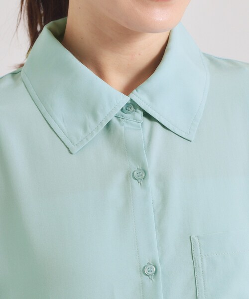 ITS'DEMO（イッツデモ）の「【UVケア／接触冷感／吸水速乾】ロールアップ袖ワンピース（ワンピース・レディース・ライトブルー/ブラウン系/ネイビー/ナチュラル・00）」の6枚目の写真