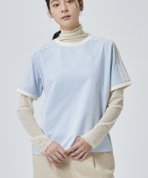 adidas(アディダス)の「【別注】アディダス adidas W SS TEE AP 限定コラボ(Tシャツ/カットソー・レディース・ダークグレー/ブルー/オフホワイト/オレンジ・S/M/L/XL)」の3枚目の写真