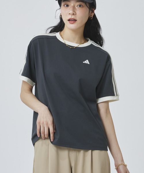 adidas(アディダス)の「【別注】アディダス adidas W SS TEE AP 限定コラボ(Tシャツ/カットソー・レディース・ダークグレー/ブルー/オフホワイト/オレンジ・S/M/L/XL)」の2枚目の写真