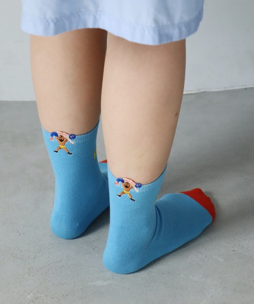 KIVISDOU(キビスドウ)の「【2足組】プロレスはみ出し刺繍 ショートソックス(ソックス/靴下・レディース・A・S)」の5枚目の写真