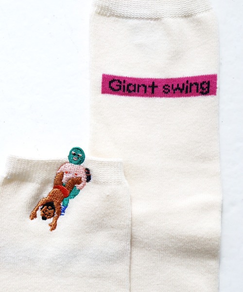KIVISDOU(キビスドウ)の「【2足組】プロレスはみ出し刺繍 ショートソックス(ソックス/靴下・レディース・A・S)」の9枚目の写真