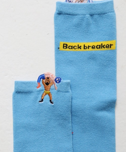 KIVISDOU(キビスドウ)の「【2足組】プロレスはみ出し刺繍 ショートソックス(ソックス/靴下・レディース・A・S)」の11枚目の写真