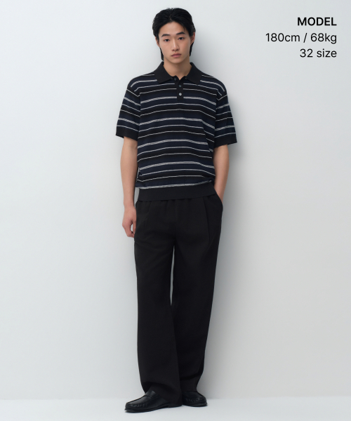 MUSINSA STANDARD（ムシンサスタンダード）の「クリンクルリネンライクワイドバンディングパンツ[ブラック]（その他パンツ・メンズ・その他・40/38/42/36/34/32/30/26/28）」の2枚目の写真