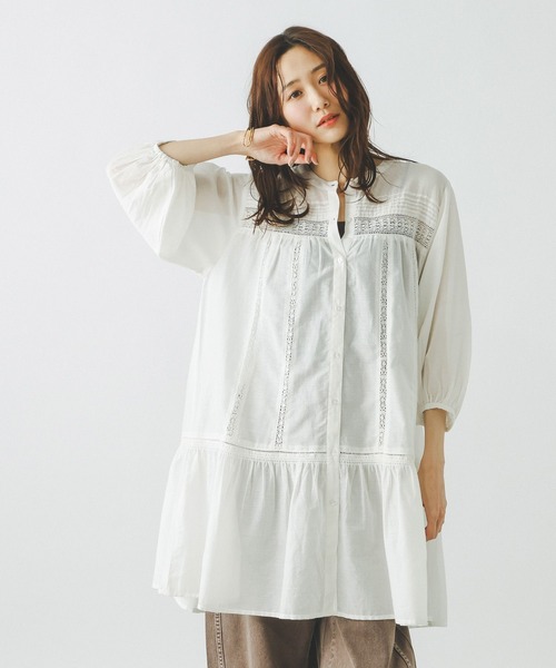 GLOBAL WORK(グローバルワーク)の「meets India/レースチュニック/601320(その他トップス・レディース・ブラウン/オフホワイト/ブラック・LARGE/MEDIUM)」の6枚目の写真