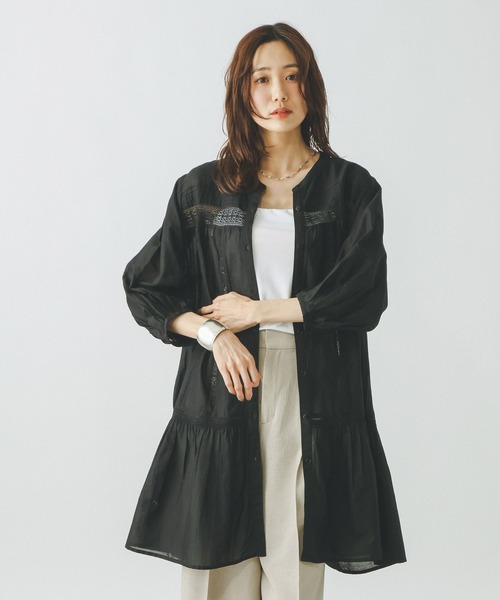 GLOBAL WORK(グローバルワーク)の「meets India/レースチュニック/601320(その他トップス・レディース・ブラウン/オフホワイト/ブラック・LARGE/MEDIUM)」の11枚目の写真