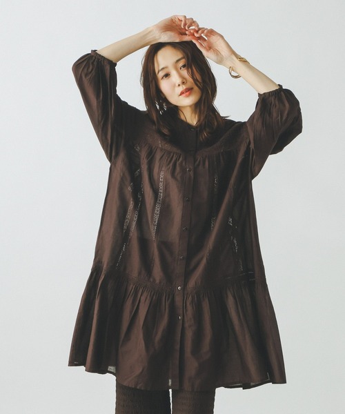 GLOBAL WORK(グローバルワーク)の「meets India/レースチュニック/601320(その他トップス・レディース・ブラウン/オフホワイト/ブラック・LARGE/MEDIUM)」の14枚目の写真