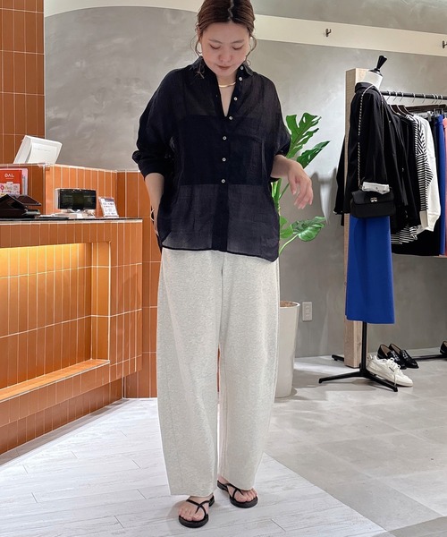 PUAL CE CIN(ピュアルセシン)の「接触冷感・抗菌カットソーカーブシルエットパンツ(スウェットパンツ・レディース・ブラウン/ブラック/オートミール・MEDIUM/LARGE)」の7枚目の写真