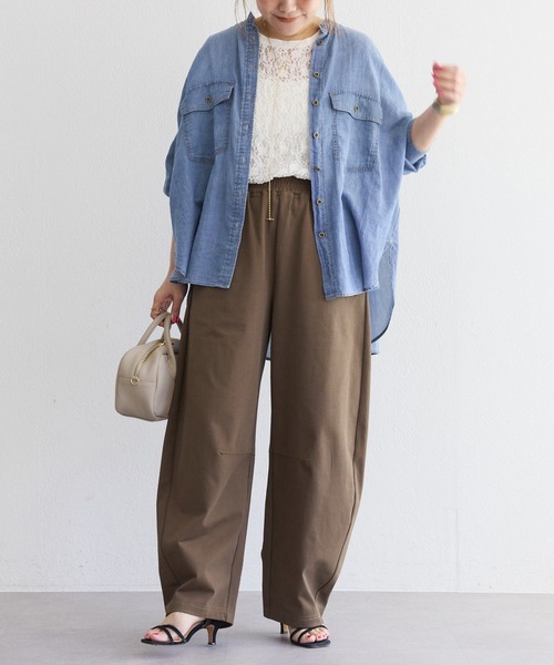 PUAL CE CIN(ピュアルセシン)の「接触冷感・抗菌カットソーカーブシルエットパンツ(スウェットパンツ・レディース・ブラウン/ブラック/オートミール・MEDIUM/LARGE)」の22枚目の写真