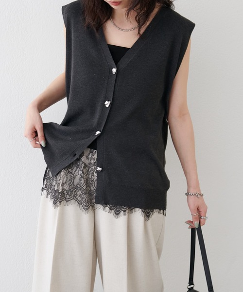LARUTA（ラルータ）の「【LARUTA】［Azusa企画］カップ付きレースレイヤードキャミ（キャミソール・レディース・ブラック/オフホワイト/アイボリー・FREE）」の19枚目の写真