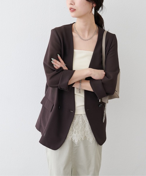 LARUTA（ラルータ）の「【LARUTA】［Azusa企画］カップ付きレースレイヤードキャミ（キャミソール・レディース・ブラック/オフホワイト/アイボリー・FREE）」の12枚目の写真