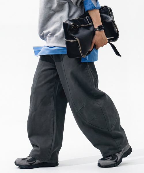 ARTISTWEAR（アーティストウェア）の「[ATW] ボリュームワイドフィットコットンカーブドパンツ - 2カラー（その他パンツ・レディース・ベージュ/チャコール・SMALL/MEDIUM/LARGE/X-LARGE/XX-LARGE）」の11枚目の写真