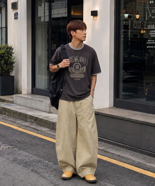 ARTISTWEAR（アーティストウェア）の「[ATW] ボリュームワイドフィットコットンカーブドパンツ - 2カラー（その他パンツ・レディース・ベージュ/チャコール・SMALL/MEDIUM/LARGE/X-LARGE/XX-LARGE）」の13枚目の写真