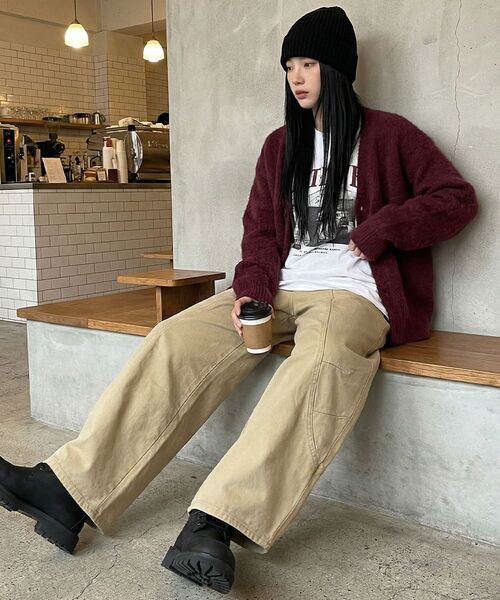 ARTISTWEAR（アーティストウェア）の「[ATW] ボリュームワイドフィットコットンカーブドパンツ - 2カラー（その他パンツ・レディース・ベージュ/チャコール・SMALL/MEDIUM/LARGE/X-LARGE/XX-LARGE）」の15枚目の写真