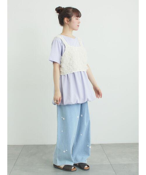 セール】3Dレースモチーフ付きパンツ（その他パンツ）｜Samansa Mos2