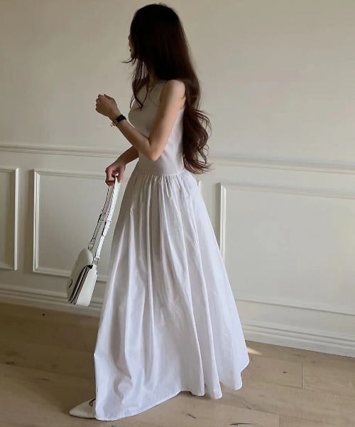 FREE STYLISTS(フリー スタイリスト)の「YUGA_YGMC Korean-style Pleated flared dress(ワンピース・レディース・ホワイト/ブラック/カーキ/ライトブルー・FREE)」の6枚目の写真