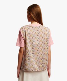【LIBERTY】 背面バックフラワープリントオーガニックコットン半袖Tシャツ