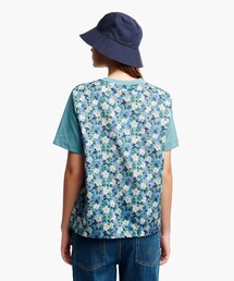 【LIBERTY】 背面バックフラワープリントオーガニックコットン半袖Tシャツ