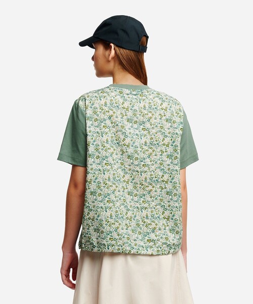 AIGLE（エーグル）の「【LIBERTY】 背面バックフラワープリントオーガニックコットン半袖Tシャツ（Tシャツ/カットソー・レディース・ピンク/モスグリーン/ブルー・S/M/L）」の2枚目の写真