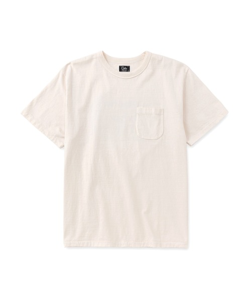 CALEE(キャリー)の「GARMENT DYE GIRLS LOGO POCKET TEE <NATURALLY PAINT DESIGN>(Tシャツ/カットソー・メンズ・ホワイト・LARGE/MEDIUM)」の1枚目の写真