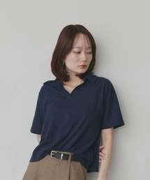 ad thie | ベーシック ハーフスリーブ スキッパーシャツ(ポロシャツ)