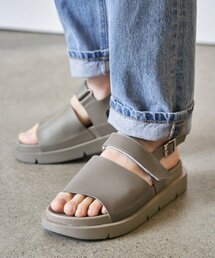 DRAW FIT（ドローフィット）の「ヤセ x ドローフィット サンダル レザー [グレージュ]（サンダル）」