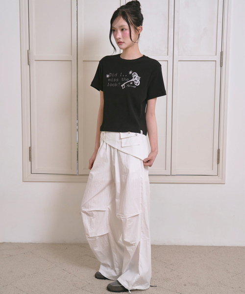 THE GREEN LAB（ザグリーンラボ）の「スタースタッドベルトパラシュートパンツ[ホワイト]（スウェットパンツ・レディース・その他・FREE）」の6枚目の写真