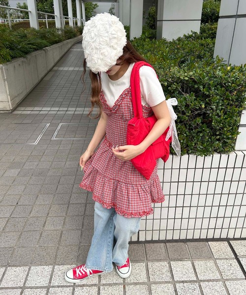 WC(ダブル シー)の「《2way》フリル切替チェックワンピース(ワンピース・レディース・レッド/ブラウン/ネイビー・FREE)」の20枚目の写真