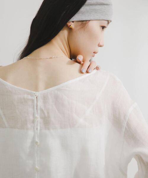 URBAN RESEARCH DOORS(アーバンリサーチドアーズ)の「Linen Mesh 2way Blouse(シャツ/ブラウス・レディース・オフホワイト/ブラック・FREE)」の1枚目の写真