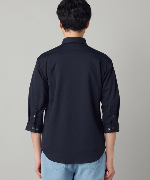 COMME CA MEN(コムサメン)の「千鳥ジャージー 七分袖カジュアルシャツ(シャツ/ブラウス・メンズ・ブラック/ネイビー・L/M/S)」の13枚目の写真