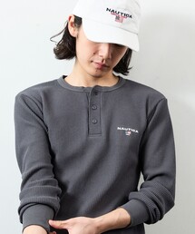 NAUTICA/ノーティカ Essentials タイトフィット L/S ヘンリーネック ワッフル Tシャツ