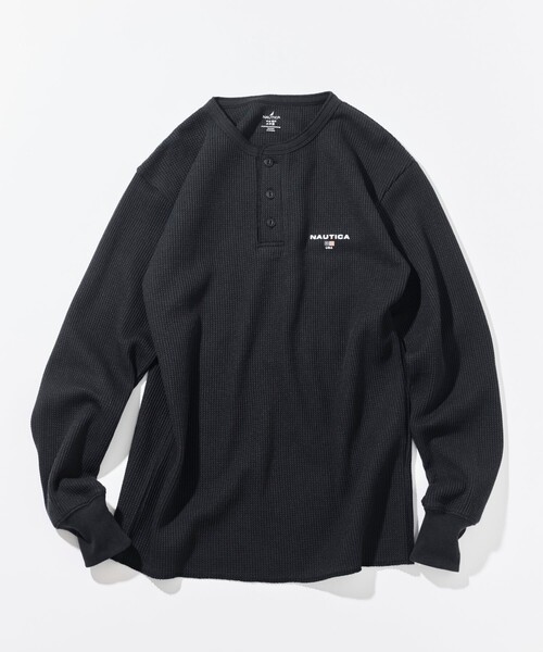 NAUTICA(ノーティカ)の「NAUTICA/ノーティカ Essentials タイトフィット L/S ヘンリーネック ワッフル Tシャツ(Tシャツ/カットソー・メンズ・チャコールグレー/グレー/ブラック/ホワイト・SMALL/MEDIUM/LARGE)」の3枚目の写真