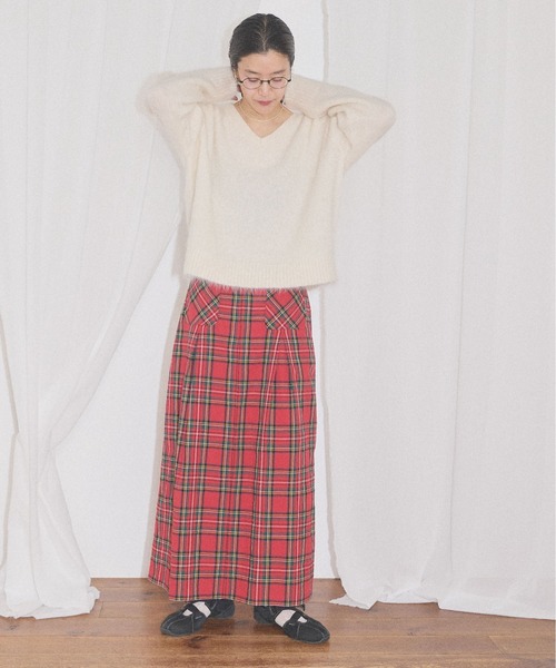fig London(フィグロンドン)の「fluff Vneck(ニット/セーター・レディース・ホワイト/グレー・FREE)」の17枚目の写真
