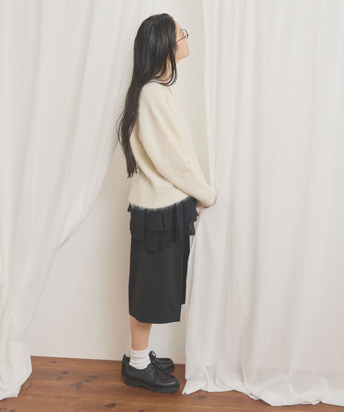 fig London(フィグロンドン)の「fluff Vneck(ニット/セーター・レディース・ホワイト/グレー・FREE)」の19枚目の写真
