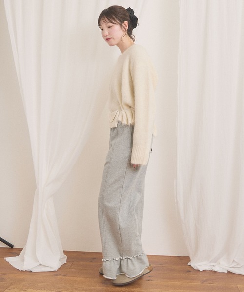 fig London(フィグロンドン)の「fluff Vneck(ニット/セーター・レディース・ホワイト/グレー・FREE)」の9枚目の写真