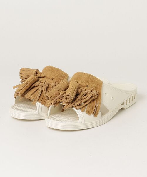 GARDEN TOKYO(ガーデントウキョウ)の「BENCH/ベンチ/BENSAN-D_SUEDE_FRINGE_TUSSEL(サンダル・メンズ・ホワイト・L/M)」の1枚目の写真