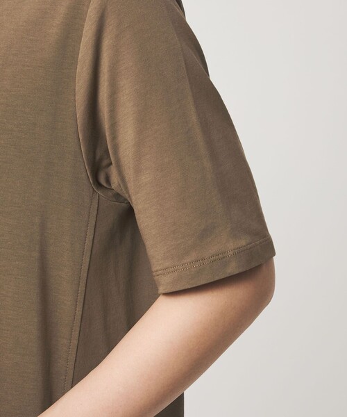 green label relaxing(グリーンレーベルリラクシング)の「【WEB限定】<at ease>ヘンリーネック カットソー ワンピース(ワンピース・レディース・ダークグレー/モカ・FREE)」の22枚目の写真