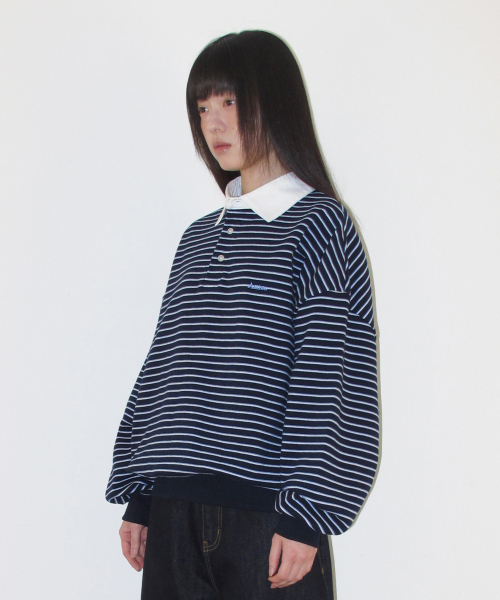 AMESWORLDWIDE（アメスワールドワイド）の「RUGBY STRIPE SWEATSHIRT NAVY（スウェット・レディース・その他・FREE）」の3枚目の写真