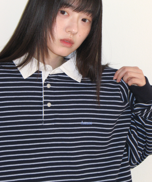 AMESWORLDWIDE（アメスワールドワイド）の「RUGBY STRIPE SWEATSHIRT NAVY（スウェット・レディース・その他・FREE）」の8枚目の写真