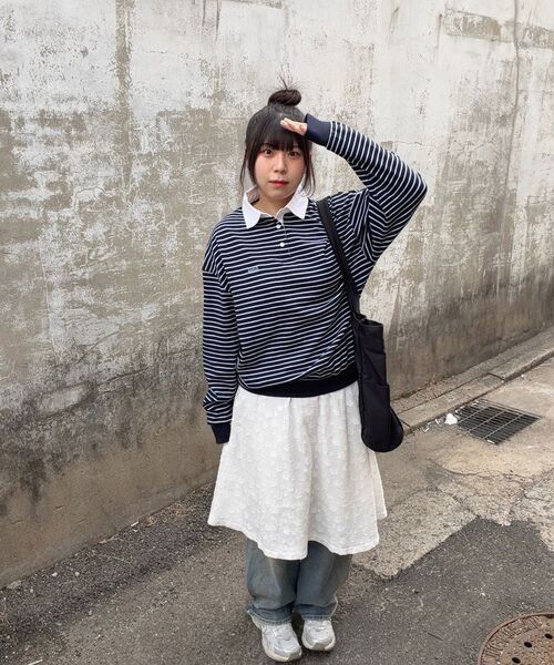 AMESWORLDWIDE（アメスワールドワイド）の「RUGBY STRIPE SWEATSHIRT NAVY（スウェット・レディース・その他・FREE）」の11枚目の写真