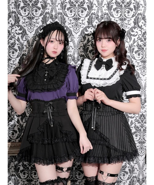 NOEMIE(ノエミー)の「ゴシックリボンスクエアヨークブラウス(シャツ/ブラウス・レディース・パープル/ワインレッド/ブラック・M)」の4枚目の写真