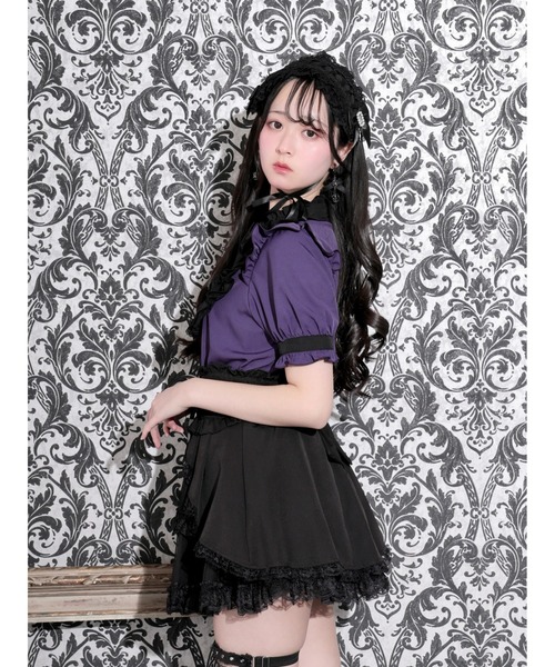 NOEMIE(ノエミー)の「ゴシックリボンスクエアヨークブラウス(シャツ/ブラウス・レディース・パープル/ワインレッド/ブラック・M)」の8枚目の写真