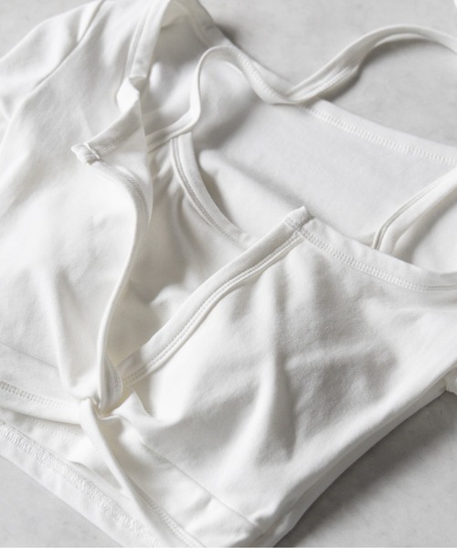 me+em select(ミームセレクト)の「【 3color 】ホルターネックレイヤードショートぴちTシャツ / halter neck layered short pichi T-shirts(Tシャツ/カットソー・レディース・ブラック/ホワイト/グレー・FREE)」の13枚目の写真